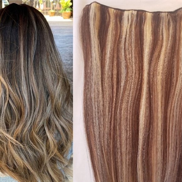 20″ Machine Weft Hair Weave Sew In100 grams100% Human Hair Extensions #4/613